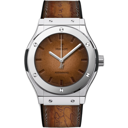 ウブロ Classic Fusion 45 Berluti Scritto Platinum / Brown