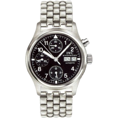 IWC Pilot's Watch Chronograph Stainless Steel / Black / English / Bracelet