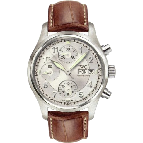 IWC Pilot's Watch Spitfire Chronograph Stainless Steel / Silver / English / Strap