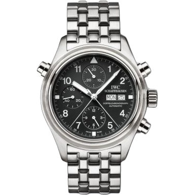 IWC Pilot's Watch Doppelchronograph Stainless Steel / Black / English / Bracelet