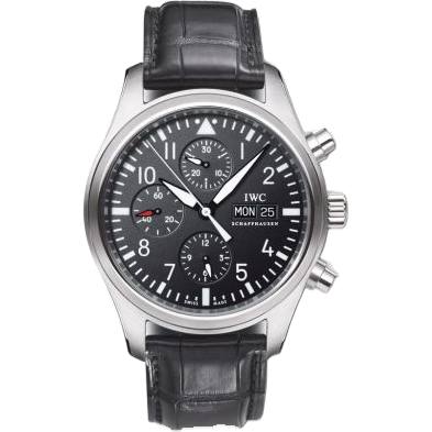 IWC Pilot's Watch Chronograph Stainless Steel / Black / Strap