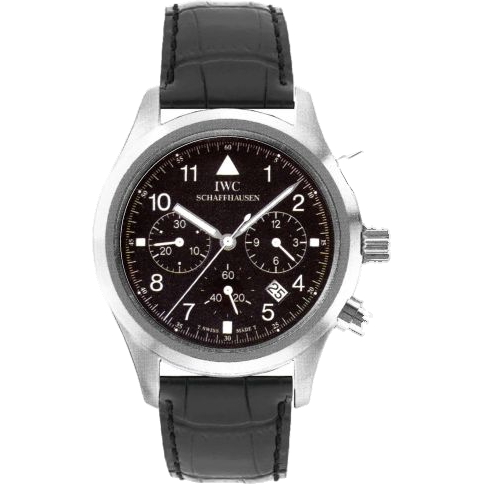 IWC Pilot's Watch Chronograph Mecaquartz Stainless Steel / Black / Strap
