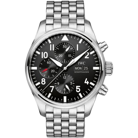 IWC Pilot's Watch Chronograph Stainless Steel / Black / Bracelet