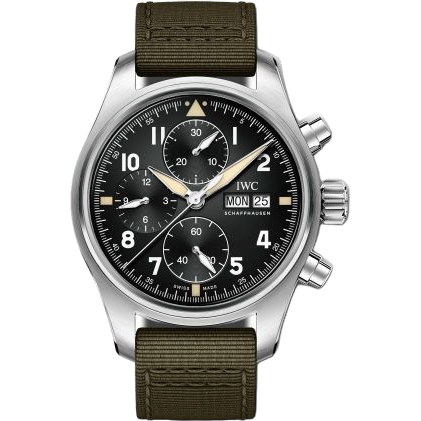 IWC Pilot's Watch Chronograph Spitfire Stainless Steel / Black / Textile