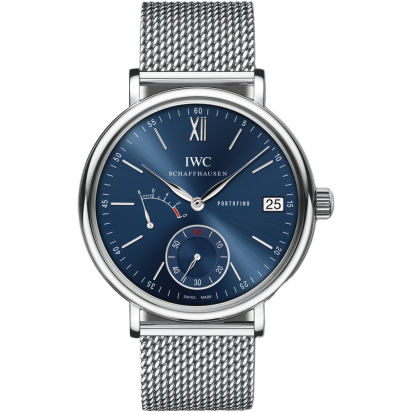 IWC Portofino Hand-Wound Eight Days Stainless Steel / Blue / Milanese