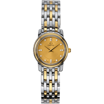 オメガ De Ville Prestige Quartz 22 Stainless Steel / Yellow Gold / Champagne / Bracelet